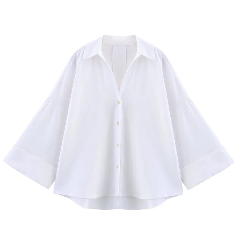 Striped Women's Loose Old Money Shirts