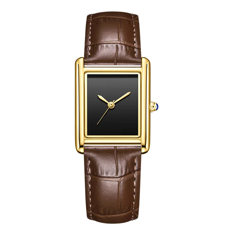 Unisex Simple Square Leather Watch