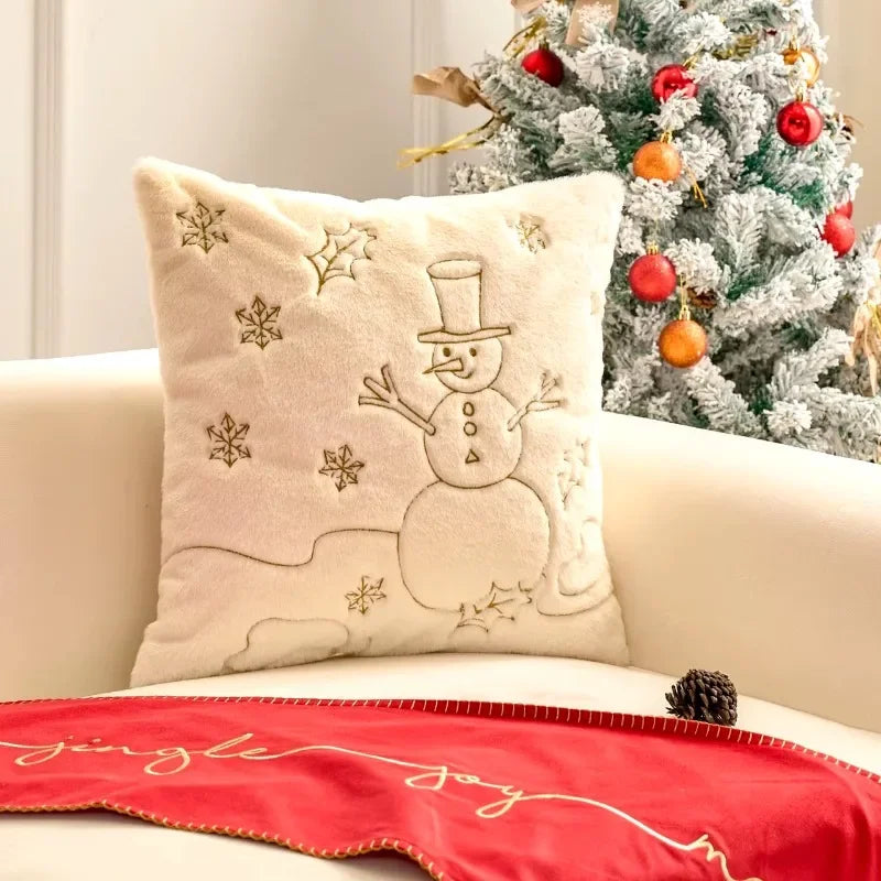 Christmas Embroidered Cover Soft Pillow Case