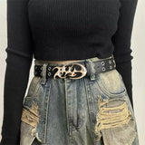 Y2K Irregular Alloy Buckle Belt