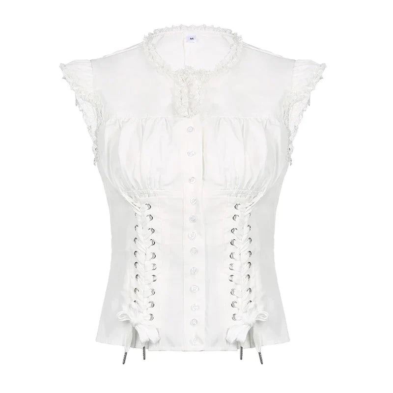 Coquette Ruffle Trim Soft Crop Top