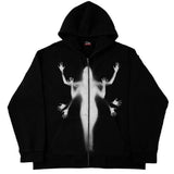 Y2K Pocket Zip-Up Gothic Hoodie