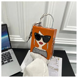 Glasses Beauty Girl Shoulder Bag