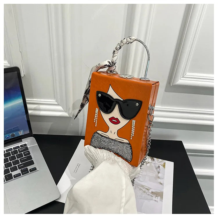 Glasses Beauty Girl Shoulder Bag