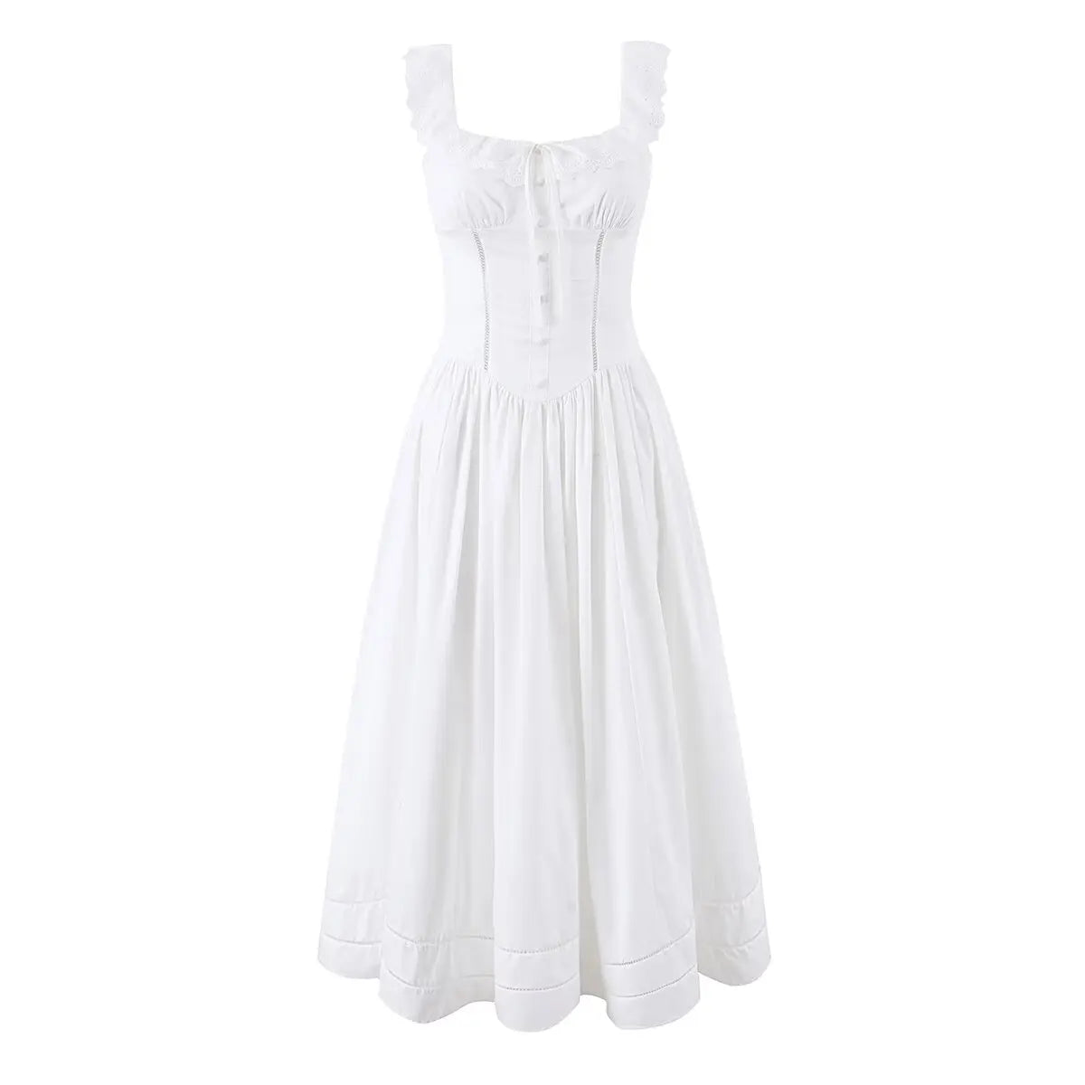 White Corset Midi Dress