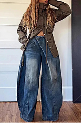 Cyberpunk Loose Asymmetrical Denim Jeans