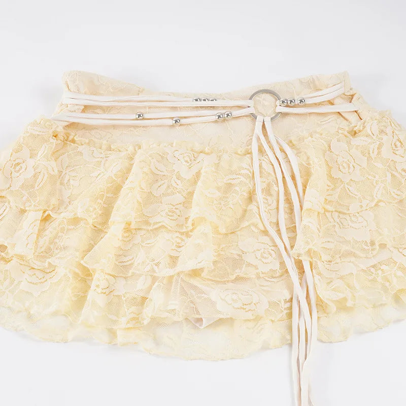 Fairycore Ruffled Lace Up Shorts
