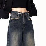Retro Women's High Waisted Straight Leg Jeans