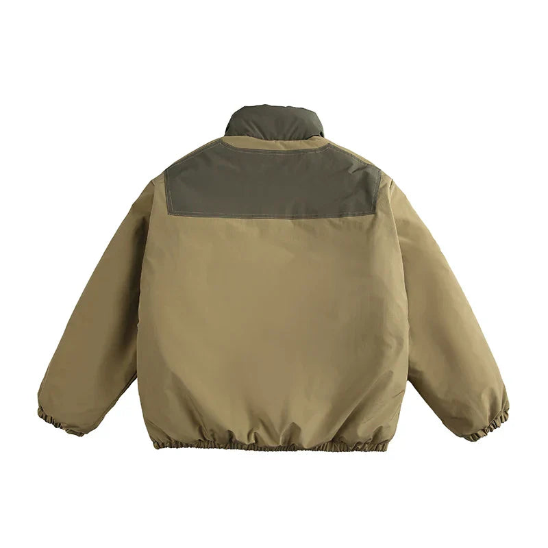 Loose Padded Patchwork Puffer Jacket