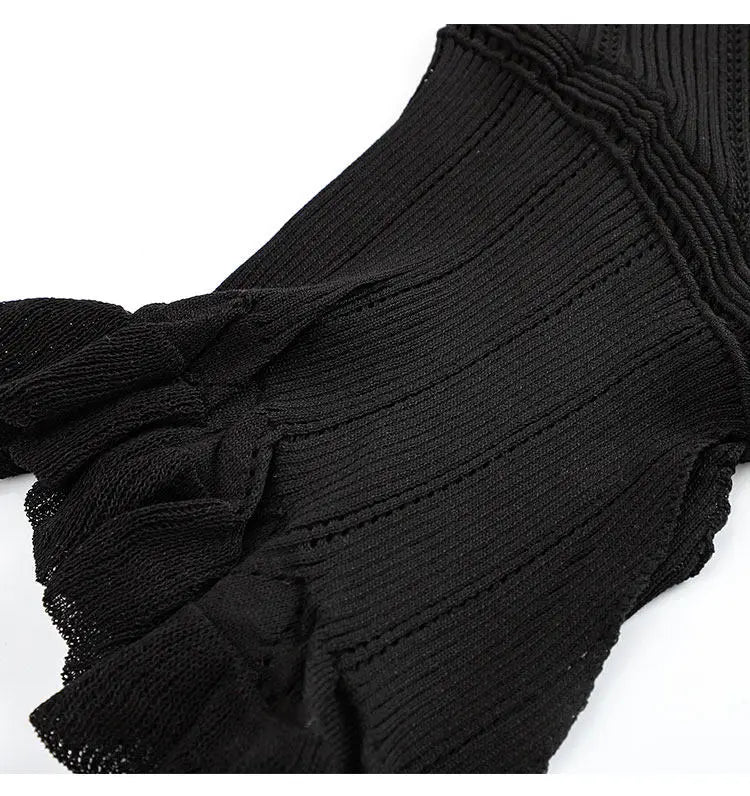 Vintage Knit Halter Black Tank Top