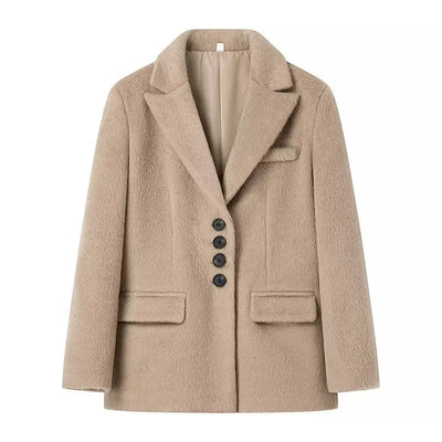 Women Warm Blazer Turn Down Collar