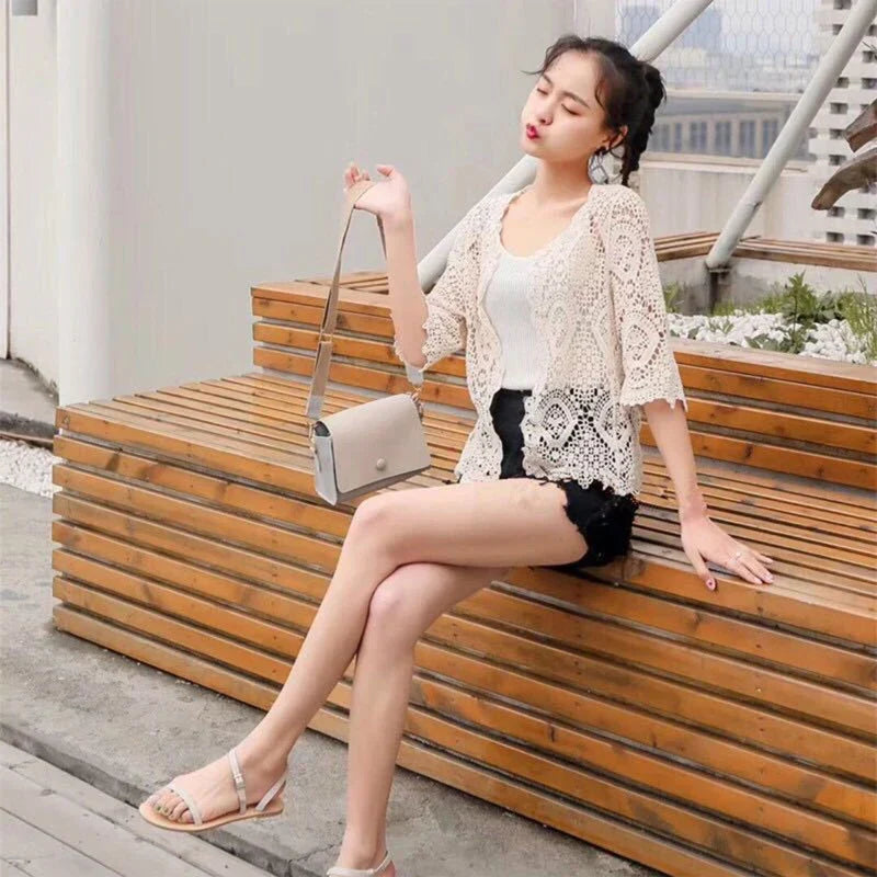 Women Knitted Hollow Handmade Crochet Floral