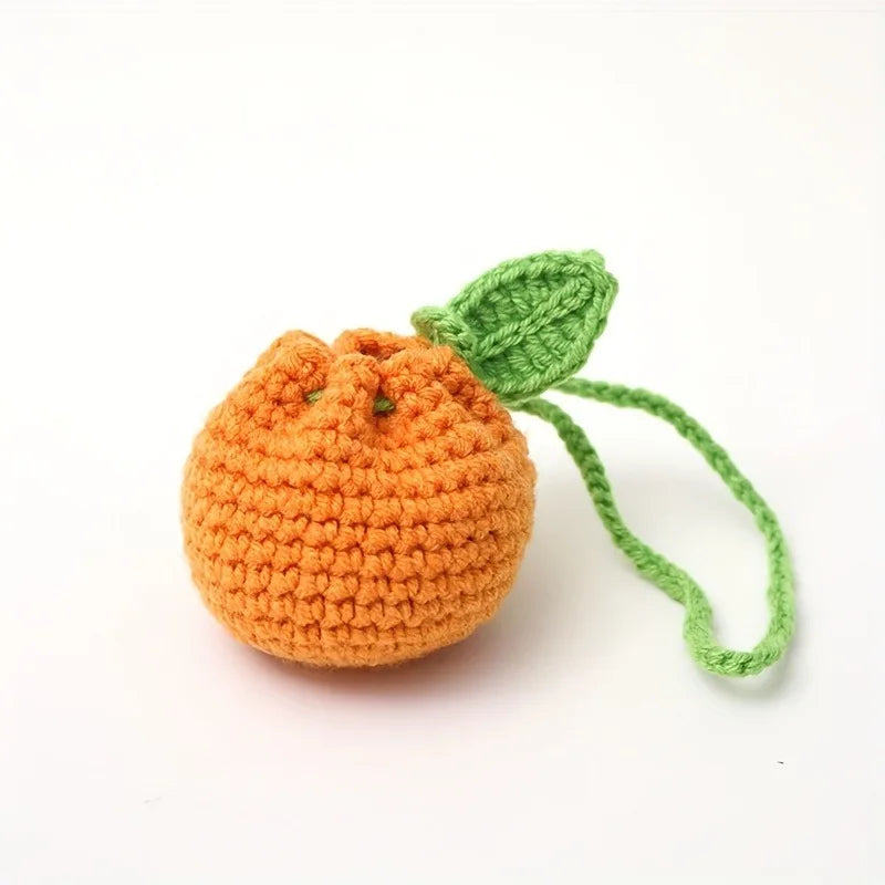 Handmade Crochet Orange Knitted Bag