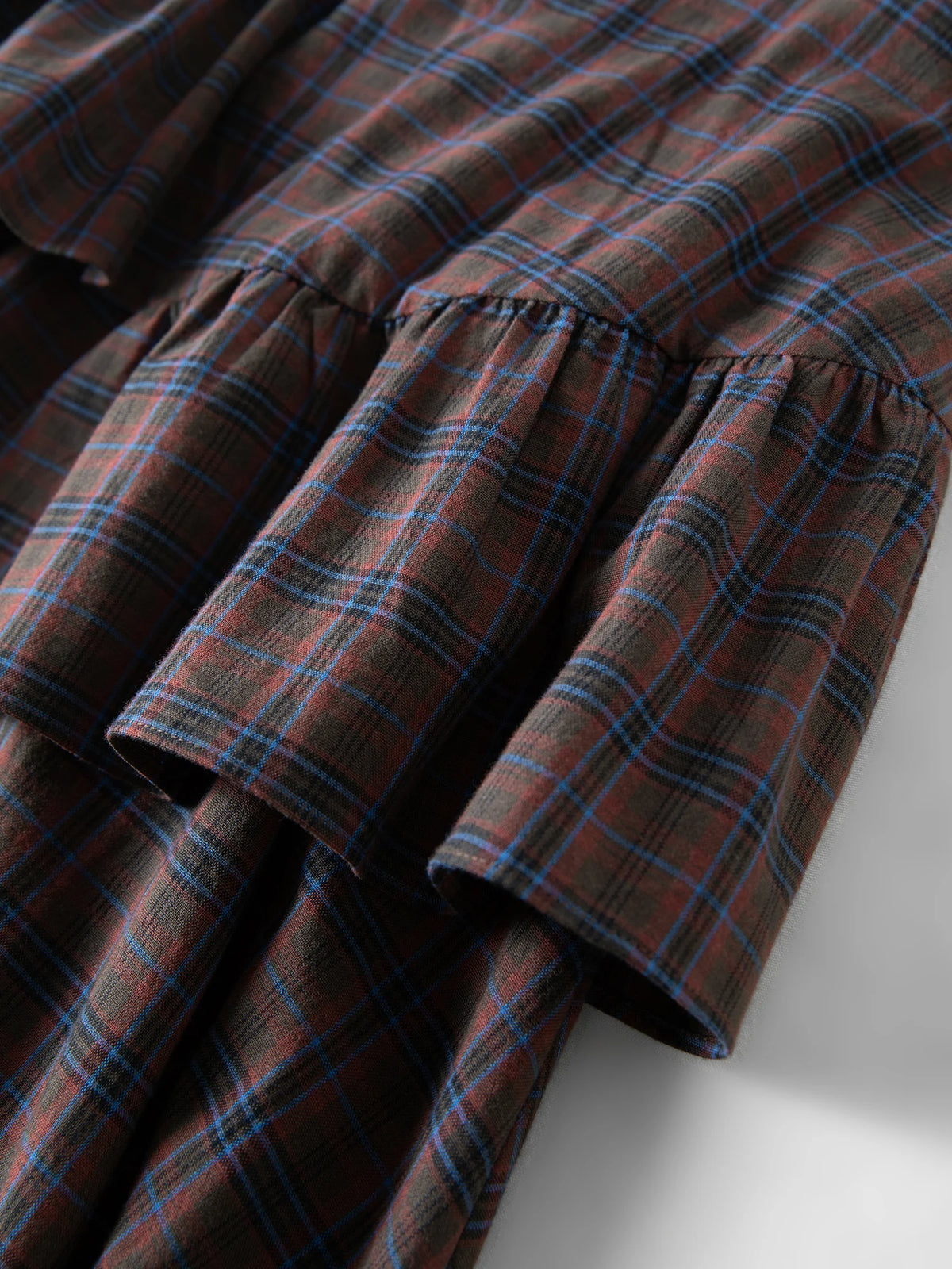 Ruffled Plaid Midi Dress