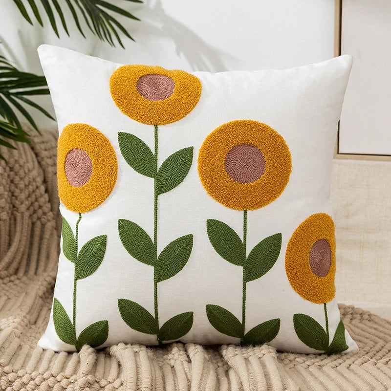 Vintage Embroidered Throw Pillow Cover