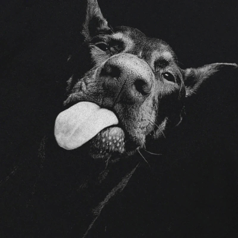 Camiseta de Algodón con Perro Dóberman