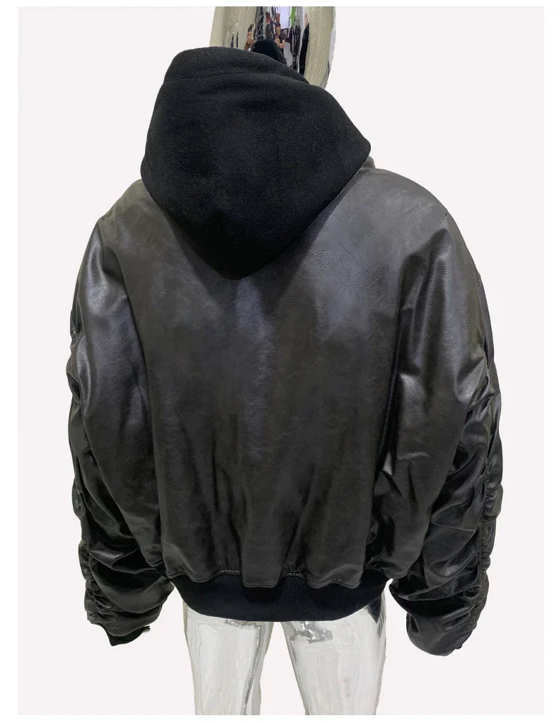 Acubi Vintage Faux Suede Hoodie