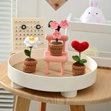 Crochet Knitted Potted Flowers Homemade