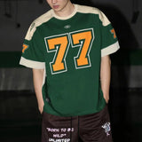 American Sports Patchwork Casual T-Shirt