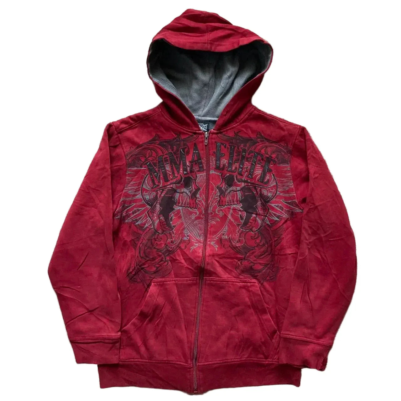 Y2K Elite Kapuzenjacke mit Reißverschluss, Rot