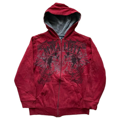 Y2K Elite Zip-up Red Hoodie
