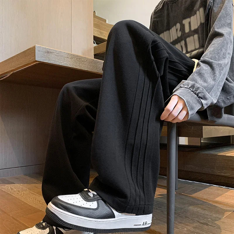 Straight Leg Stripped Drawstring Sweatpants