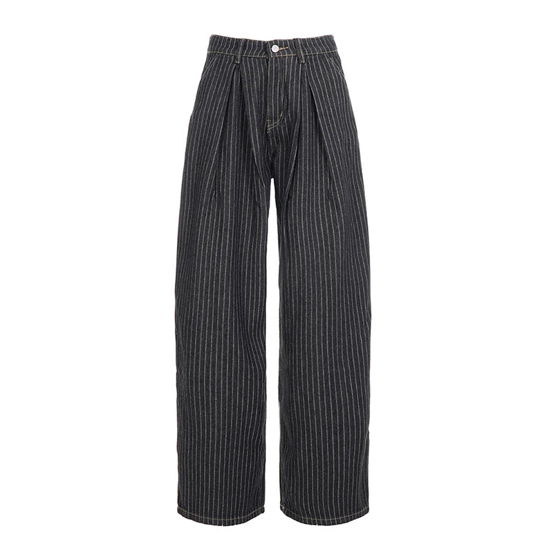 Y2K Stripped Women's Wide Leg Jeans