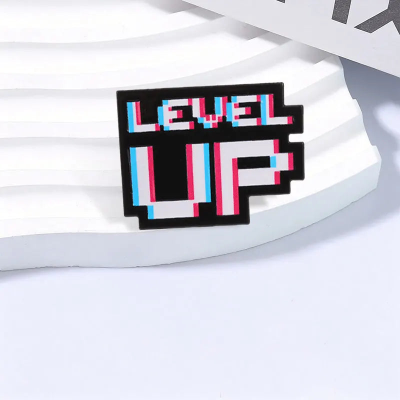 Level Up Retro Pixel Game Pin