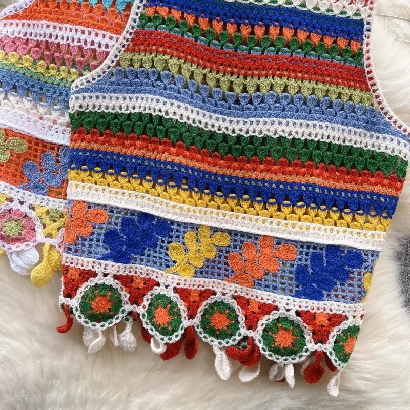 Vintage Knitted Retro Crochet Women Tank Tops