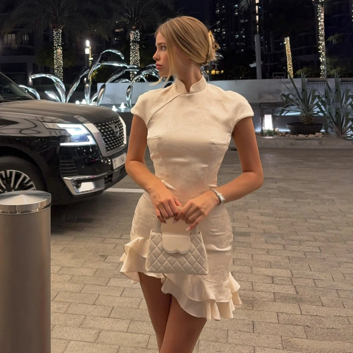 Chinese Style Moonlit Mini Dress