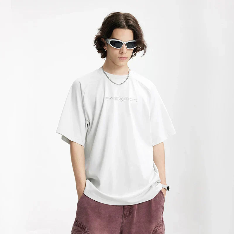 Solid Color Letter Print T-shirt