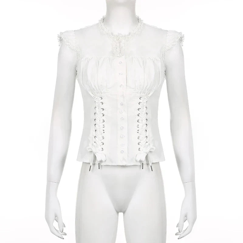 Coquette Ruffle Trim Soft Crop Top