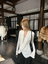 Korean Patchwork Lace Long Sleeve Blouse
