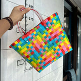 Plastic Handwoven Beach Handbag