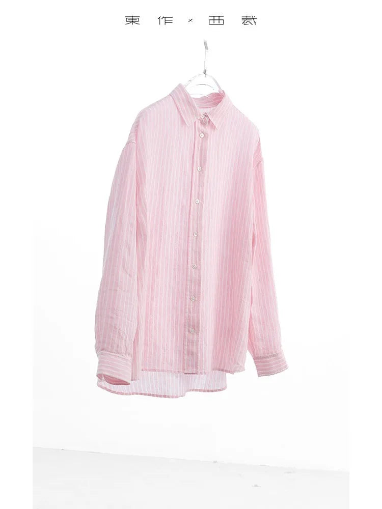 Women's Old Money Striped Long-Sleeve Shirt
