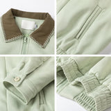 Mint Green Aviator Women's Minimal Varsity Jacket