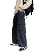 Korean Style Wide Leg Cargo Jeans