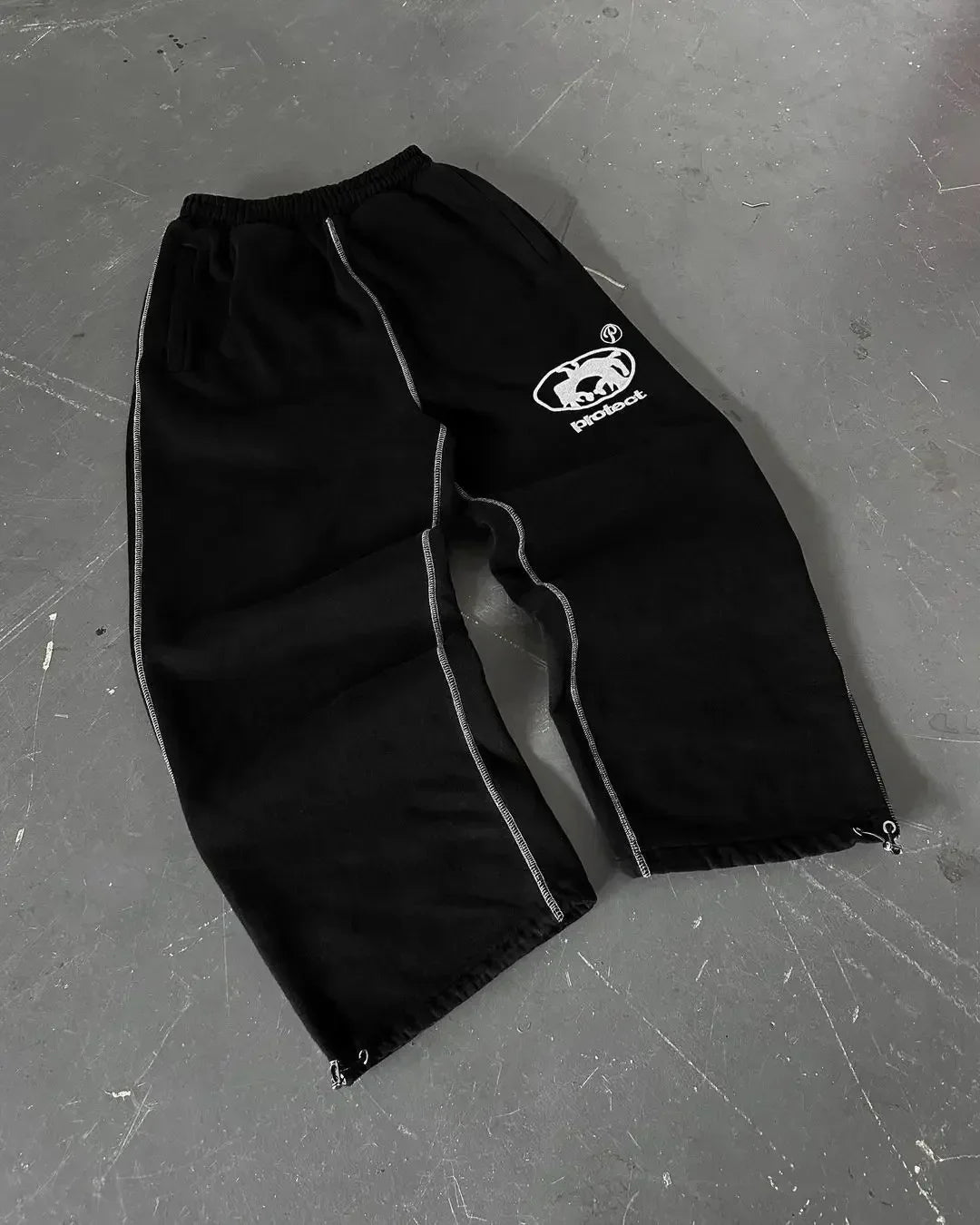Streetwear Fashion Letter Embroidery Loose Sweatpants