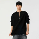 Casual Korean Half Zipper T-Shirt