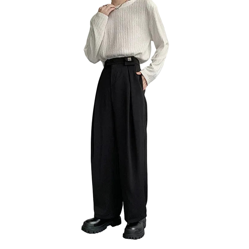Soft Boy Black Straight Leg High Waist Pants