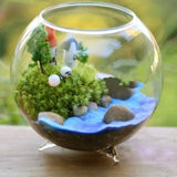 Ball Shaped Glass Flower Vintage Vase