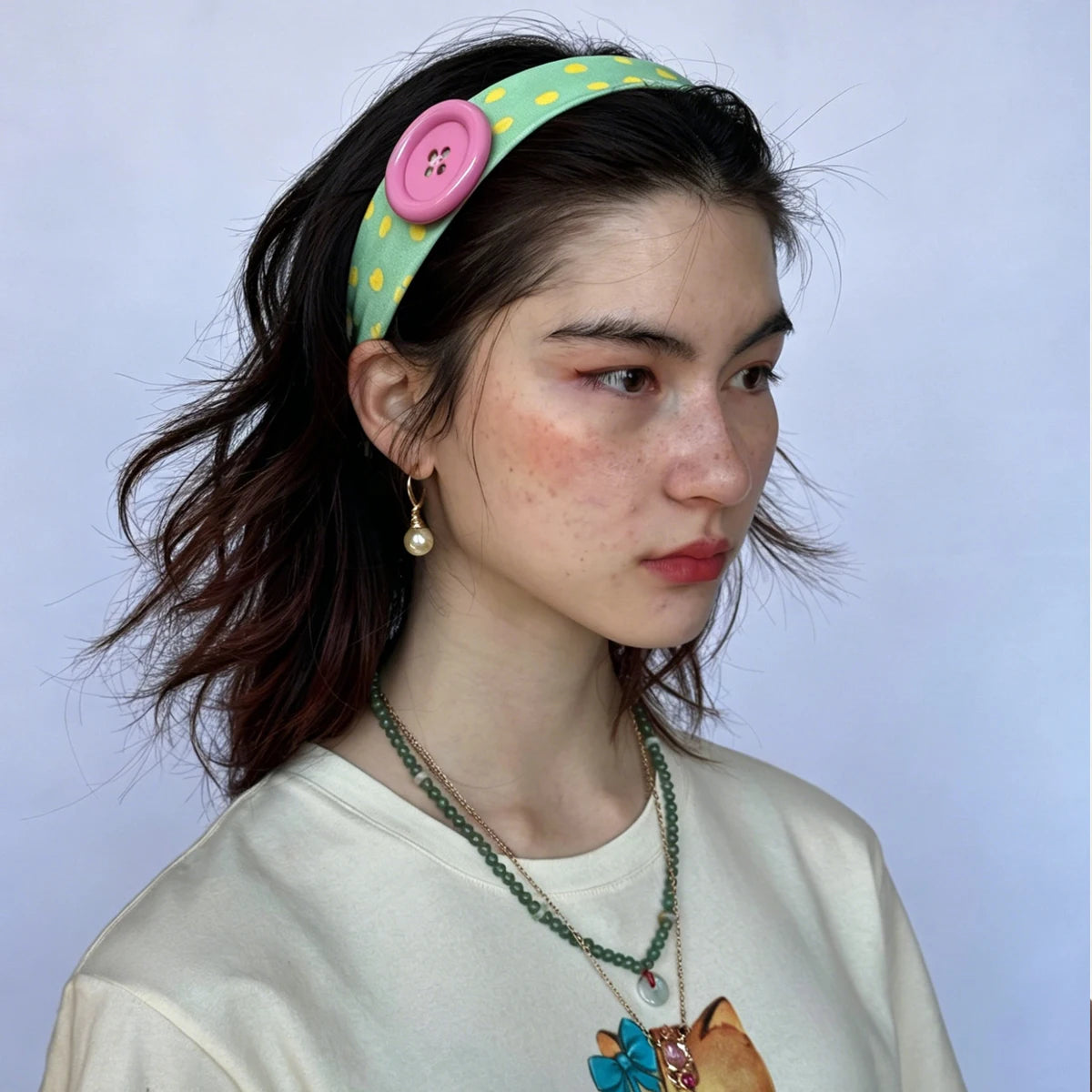 Kawaii Button Headband