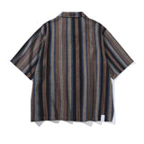 Loose Striped Short Sleeve Shirt
