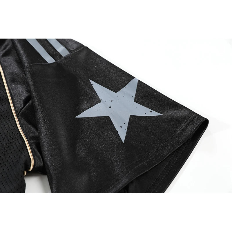 Breathable Spliced Letter Patchwork T-Shirt