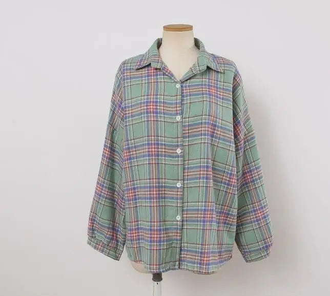 Vintage Plaid Long Sleeve Shirt