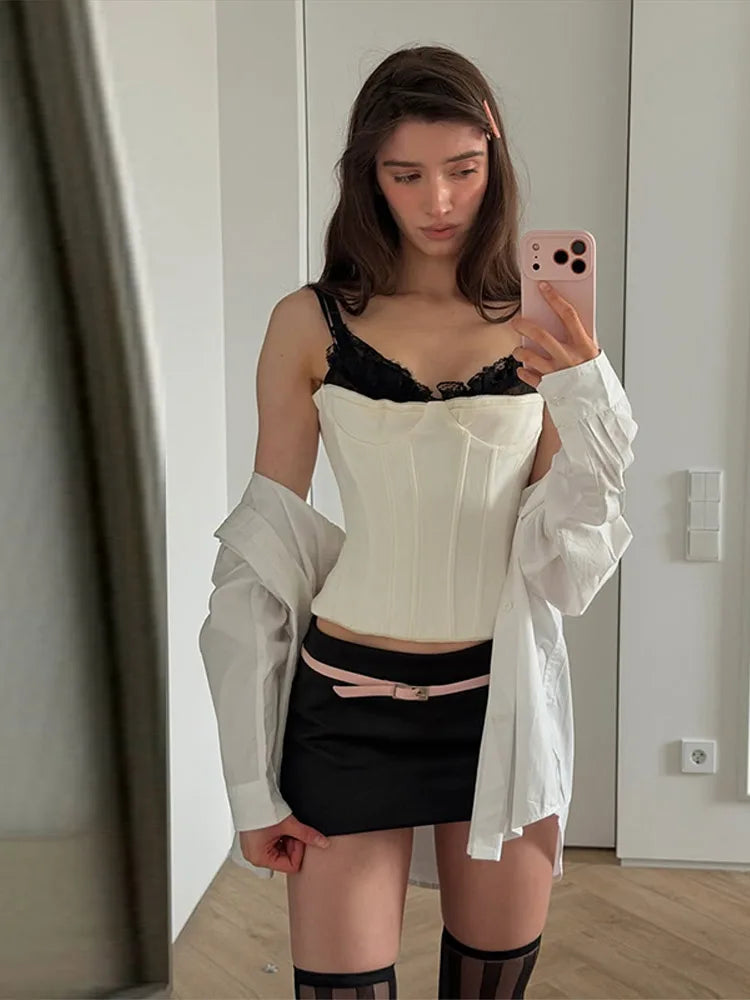 Lace Up Corset Cami Top