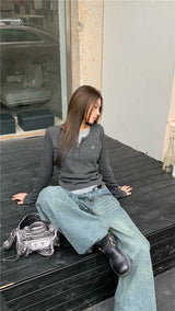 Korean Style O-Neck Long Sleeve T-Shirt