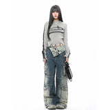 High Waist Cargo Jeans