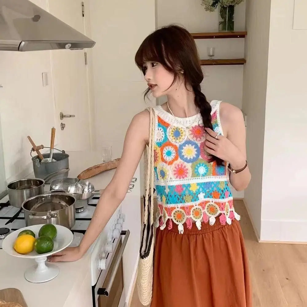 Handmade Knitted Vest Sleeveless Top