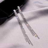 Rhinestone Long Shiny Dangle Earrings